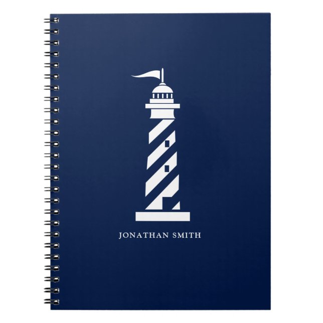 Personalized Lighthouse Spiral Notebook (Front)