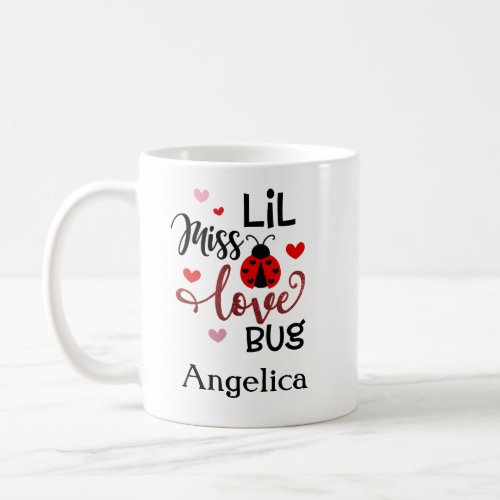 Personalized Lil Miss Love Bug Coffee Mug