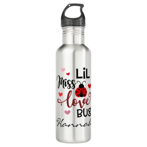 Personalized Lil Miss Love Bug Stainless Steel Water Bottle