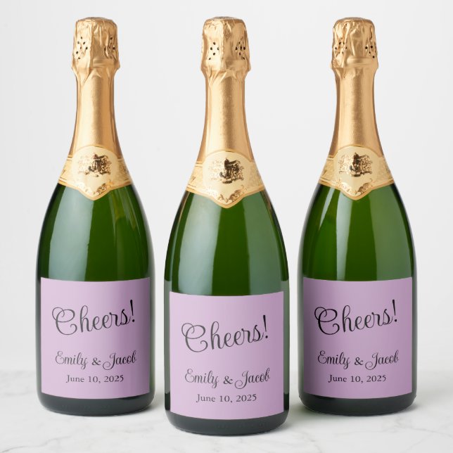 Personalized Lilac Champagne Labels (Bottles)