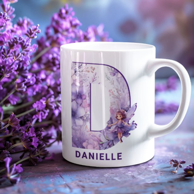 Personalized Lilac Fairy Monogram D Coffee Mug (Personalized Lilac Fairy Monogram D Coffee Mug)