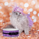 Personalized Lilac Glam Faux Glitter Pet Bowl<br><div class="desc">This elegant pet bowl will add a glamorous touch to your home. You can add your pet’s name to make it a completely unique accessory.</div>