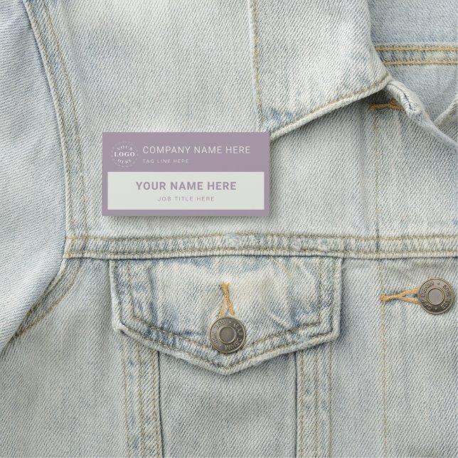 Personalized Lilac Lavender Large Rectangle Name Tag (In Situ)