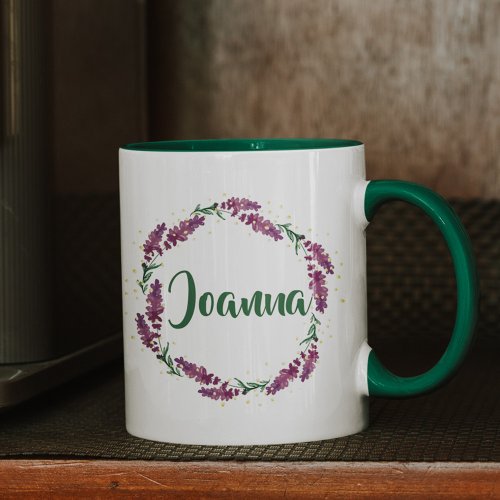 Personalized Lilac Name Mug  Custom Gifts for Her