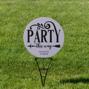 Personalized Lilac Party This Way Wedding Sign