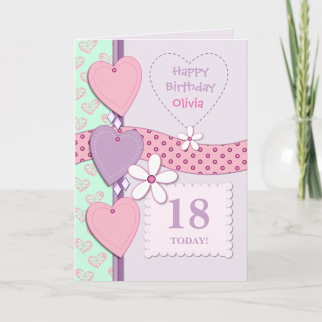 Personalized Lilac Special age Birthday Card (Front)