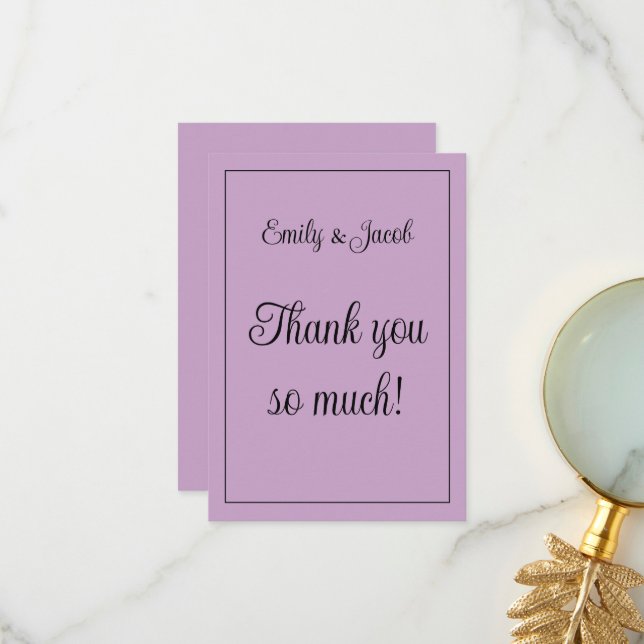 Personalized Lilac Thank You Card (Front/Back In Situ)