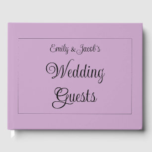 Personalized Lilac Wedding Guest Book