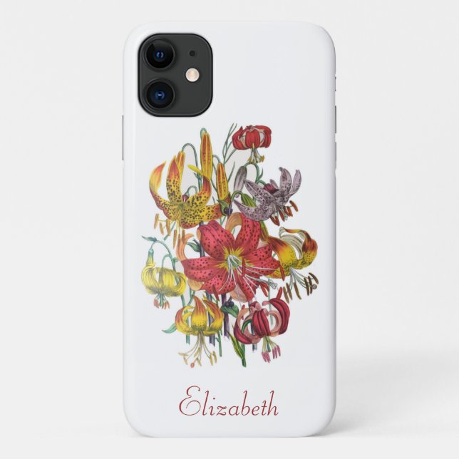 Personalized Lilies Case-Mate iPhone Case (Back)