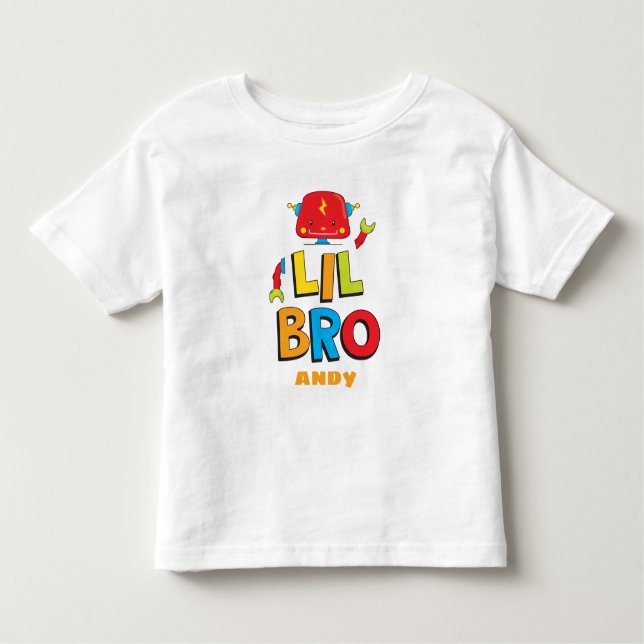 Personalized Lilttle Brother Robot T-shirt (Front)