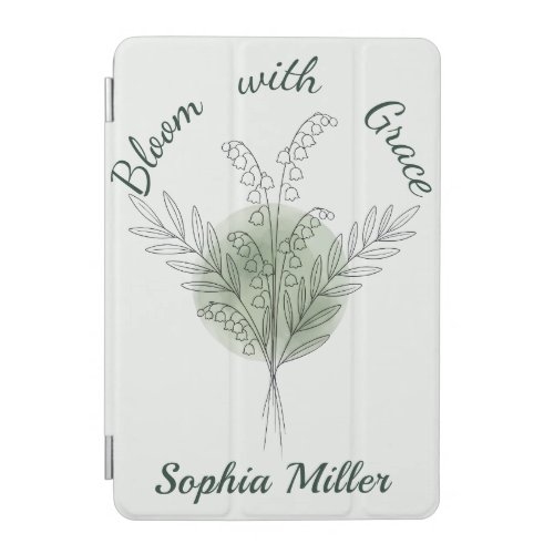 Personalized Lily of the Valley Custom Floral Name iPad Mini Cover