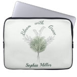 Personalized Lily of the Valley Custom Floral Name Laptop Sleeve