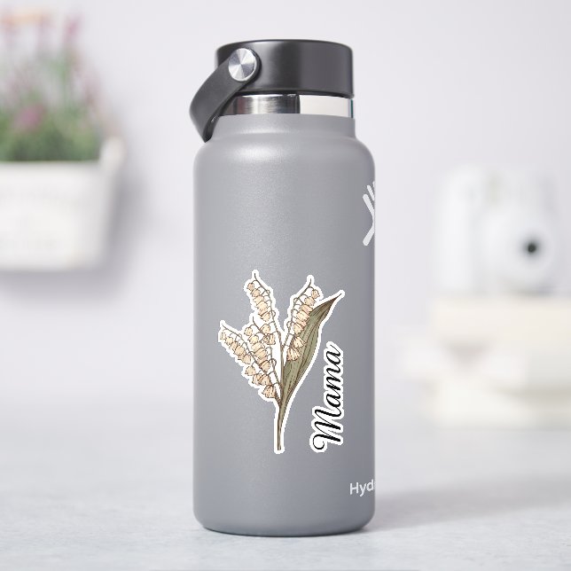 Personalized Lily of the Valley Custom Name Floral Sticker (HydroFlask)