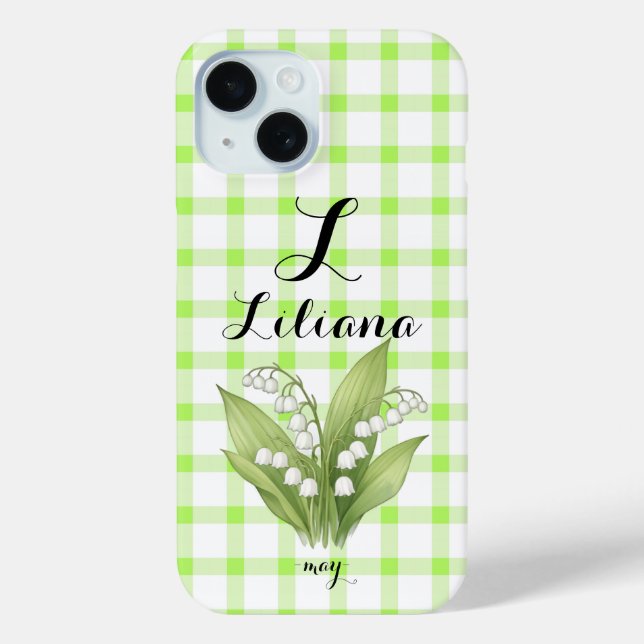 Personalized Lily of the Valley Name Phone Case (Back)
