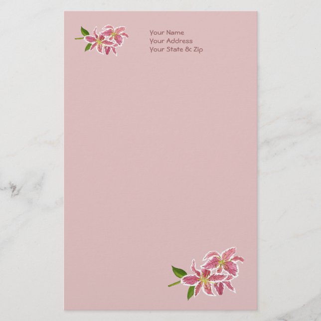 Personalized Lily Paper (Front)