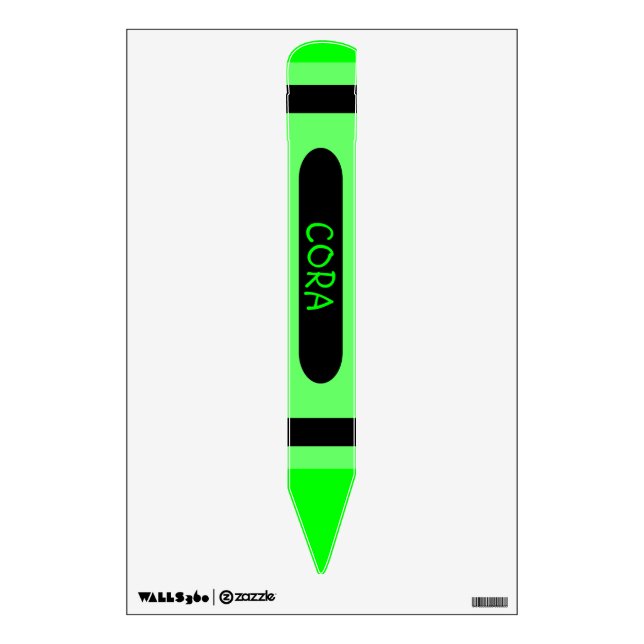 Personalized Lime Crayon Sign Wall Decal (Front)