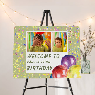 Personalized Lime Cream Pistachio Child’s Birthday Foam Board