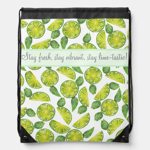 Personalized lime drawstring bag Lime pattern Drawstring Bag