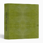 Personalized Lime Green Alligator Texture Print 3 Ring Binder