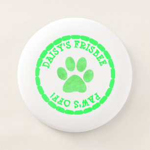 Personalized Lime Green Dog Paw print Frisbee