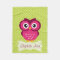 Personalized Lime Polka Dot Pink Owl