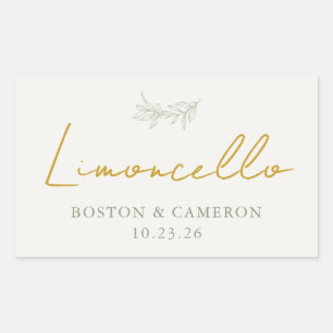 Personalized Limoncello Wedding Favor Bottle Label
