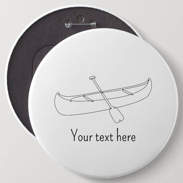 Personalized Line Art Canoe Button (Front & Back)