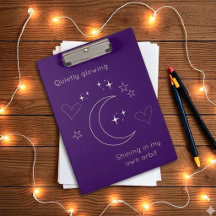 Personalized Line Art Celestial Purple Clipboard