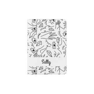 Personalized line art Passport holder