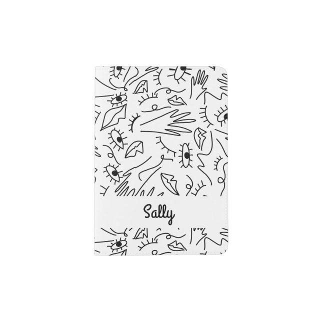 Personalized line art Passport holder (Front)