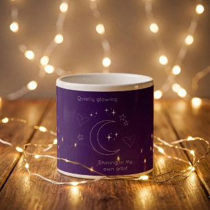 Personalized Line Art Purple Espresso Mug