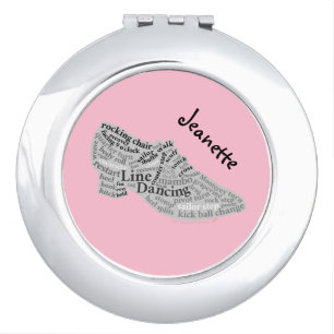 Personalized Line Dance Shoe Word Art for Dancers Mirror For Makeup