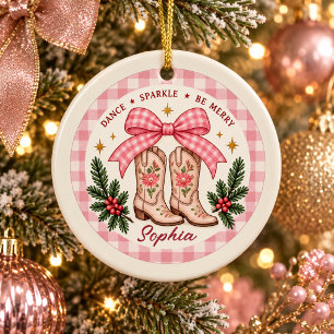 Personalized Line Dancing Christmas Ornament