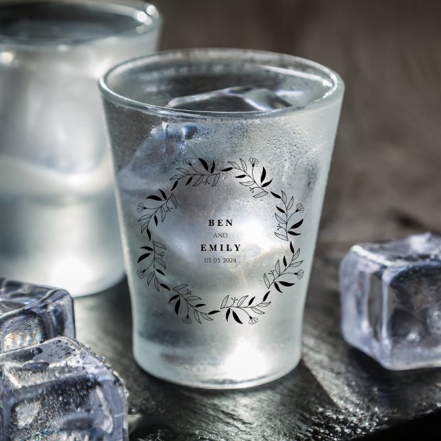 Personalized line drawing flower minimalist shot glass (Creator Uploaded)