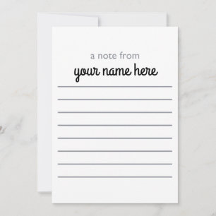 Personalized Lined Notecards