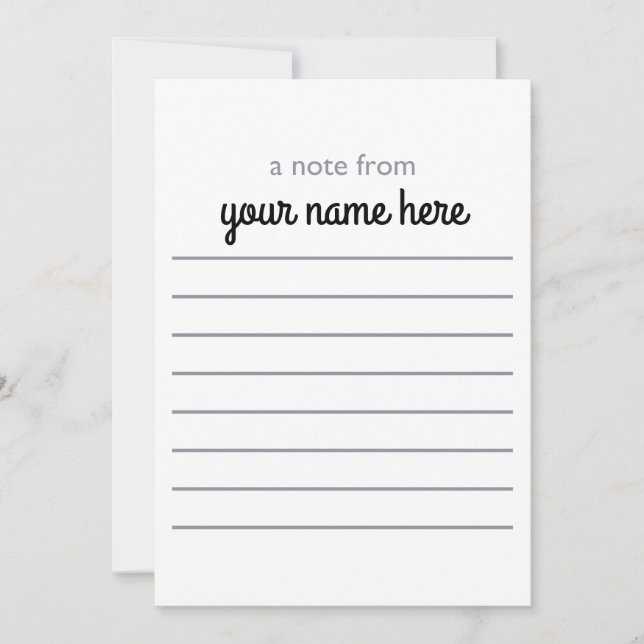 Personalized Lined Notecards (Front)
