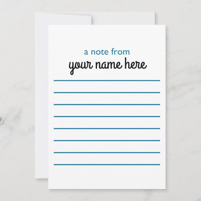 Personalized Lined Notecards for Boys (Front)