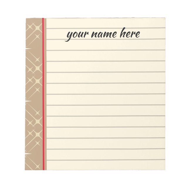 Personalized Lined Notepad (Front)