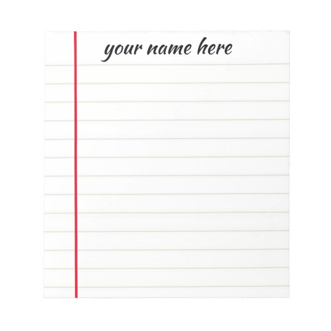 Personalized Lined Notepad (Front)