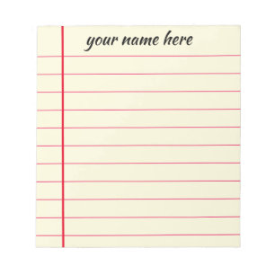 Personalized Lined Notepad