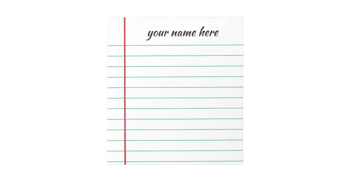 Personalized Lined Notepad | Zazzle