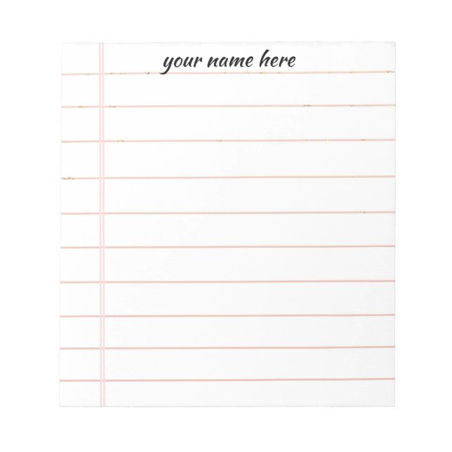 Personalized Lined Notepad (Front)