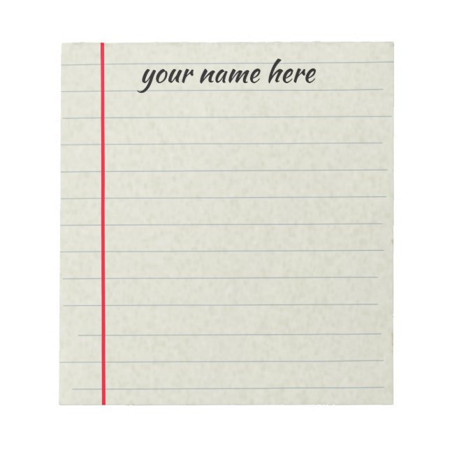 Personalized Lined Notepad (Front)