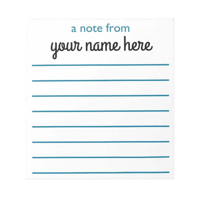 Personalized Lined Notepad for Boys (Front)