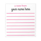 Personalized Lined Notepad for Girls