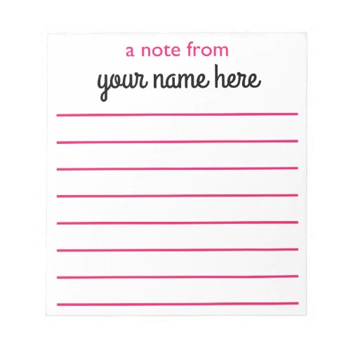 Personalized Lined Notepad for Girls