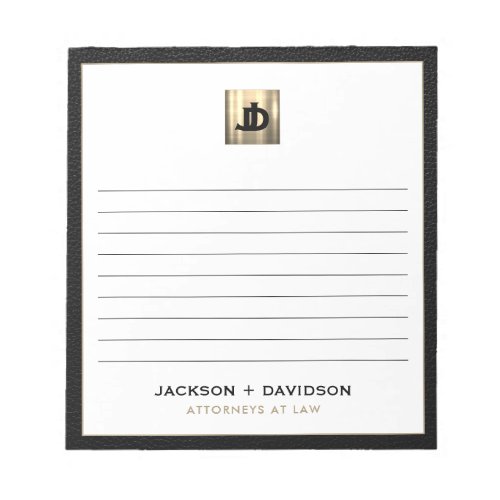 Personalized Lined Notepad with Initials Logo