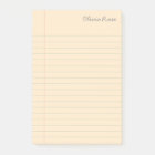 Personalized Lined School Notebook Paper Cream