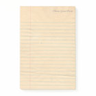 Personalized Lined School Notebook Paper Notepad
