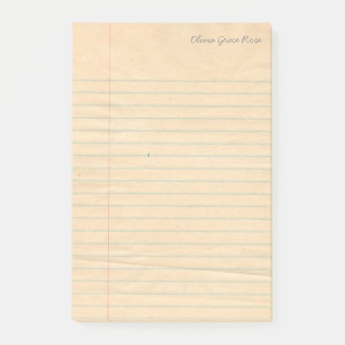 Personalized Lined School Notebook Paper Notepad
